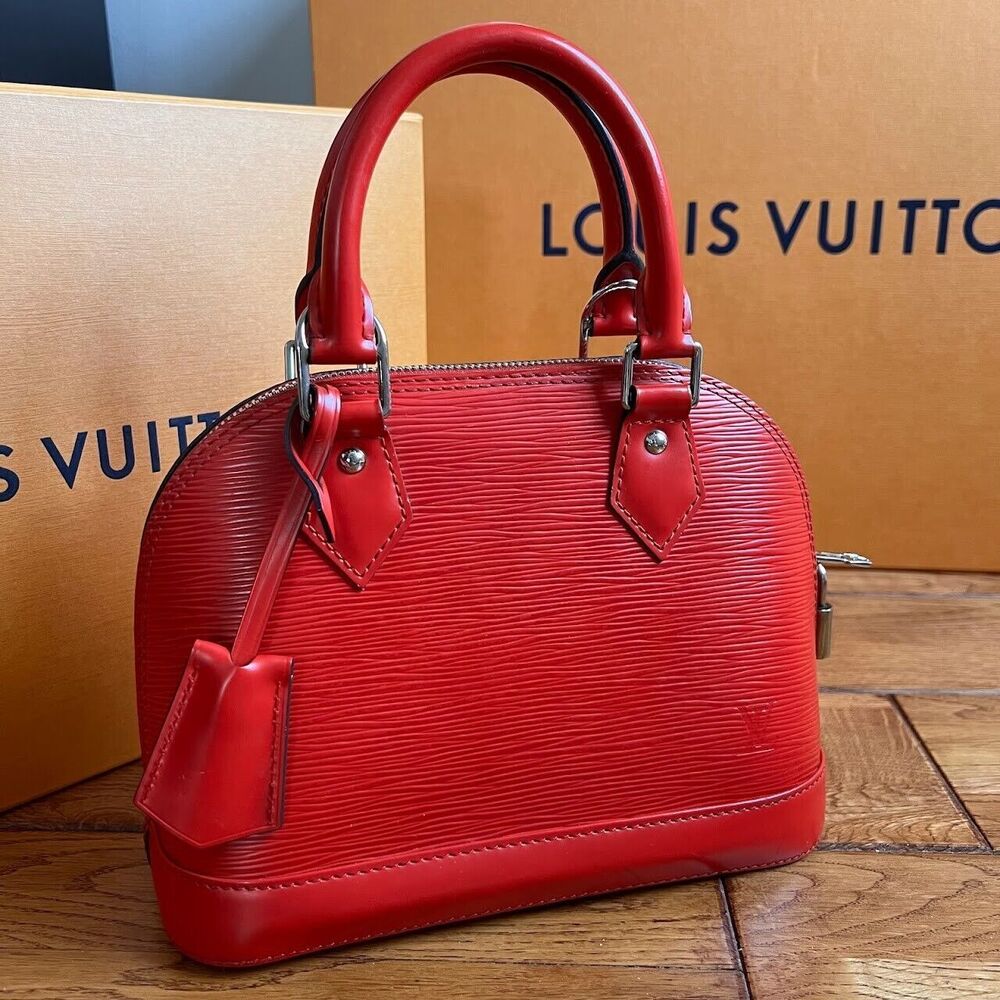 LOUIS VUITTON LV Louis Vuitton Alma BB Handbag Epi Red